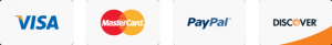 we accept visa, mastercard, discover, and pyapal